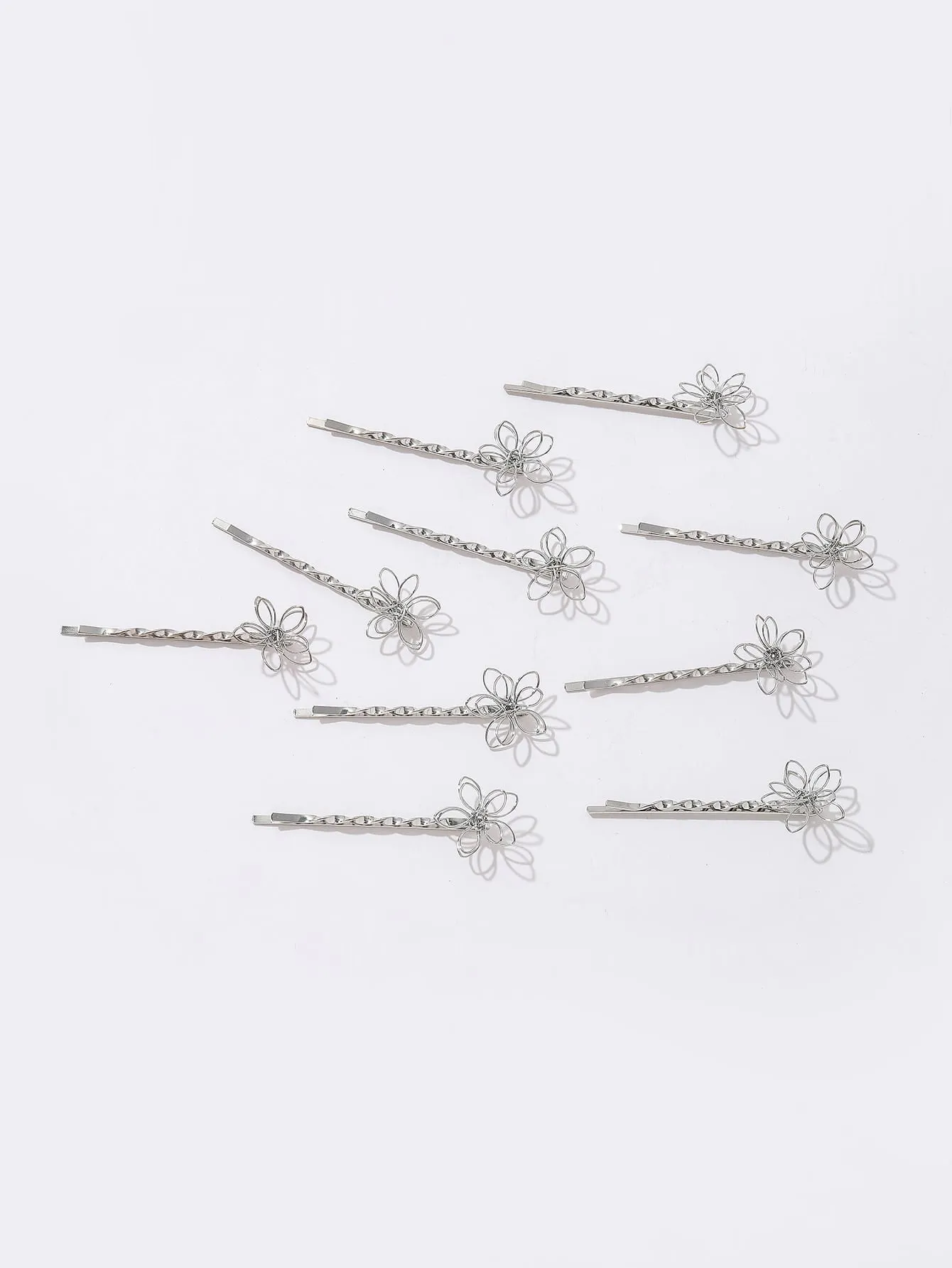 10pcs Flower Decor Bobby Pin for Women Barrette Styling Hair Accessories