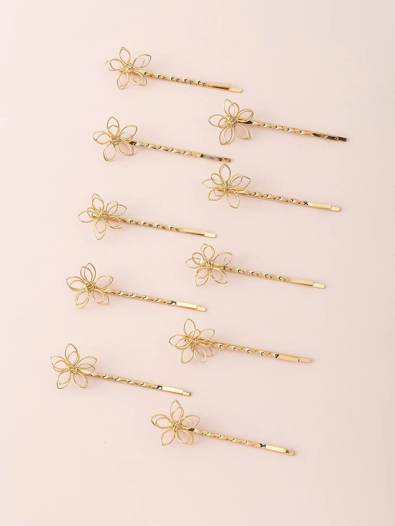 10pcs Flower Decor Bobby Pin for Women Barrette Styling Hair Accessories