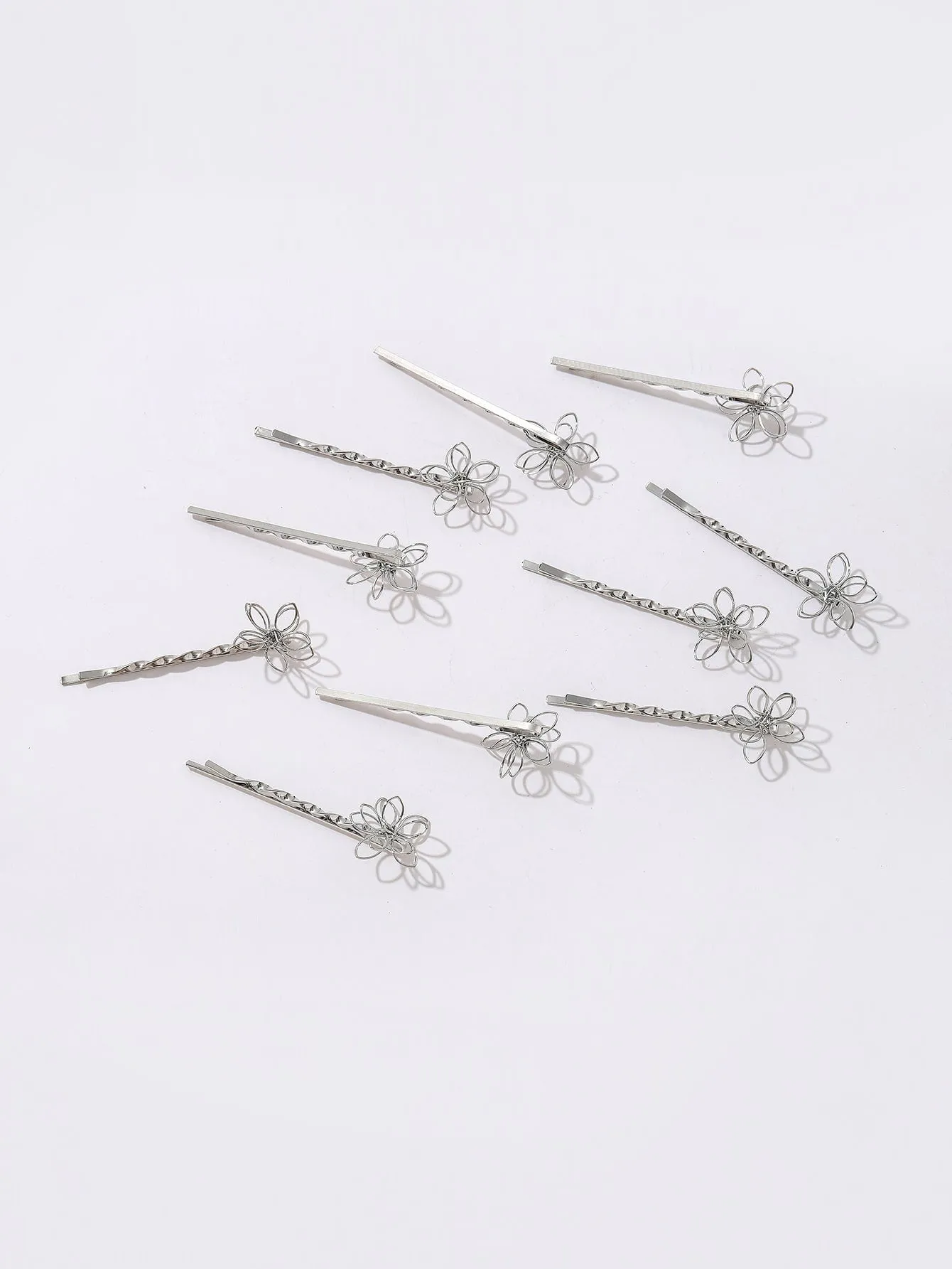 10pcs Flower Decor Bobby Pin for Women Barrette Styling Hair Accessories