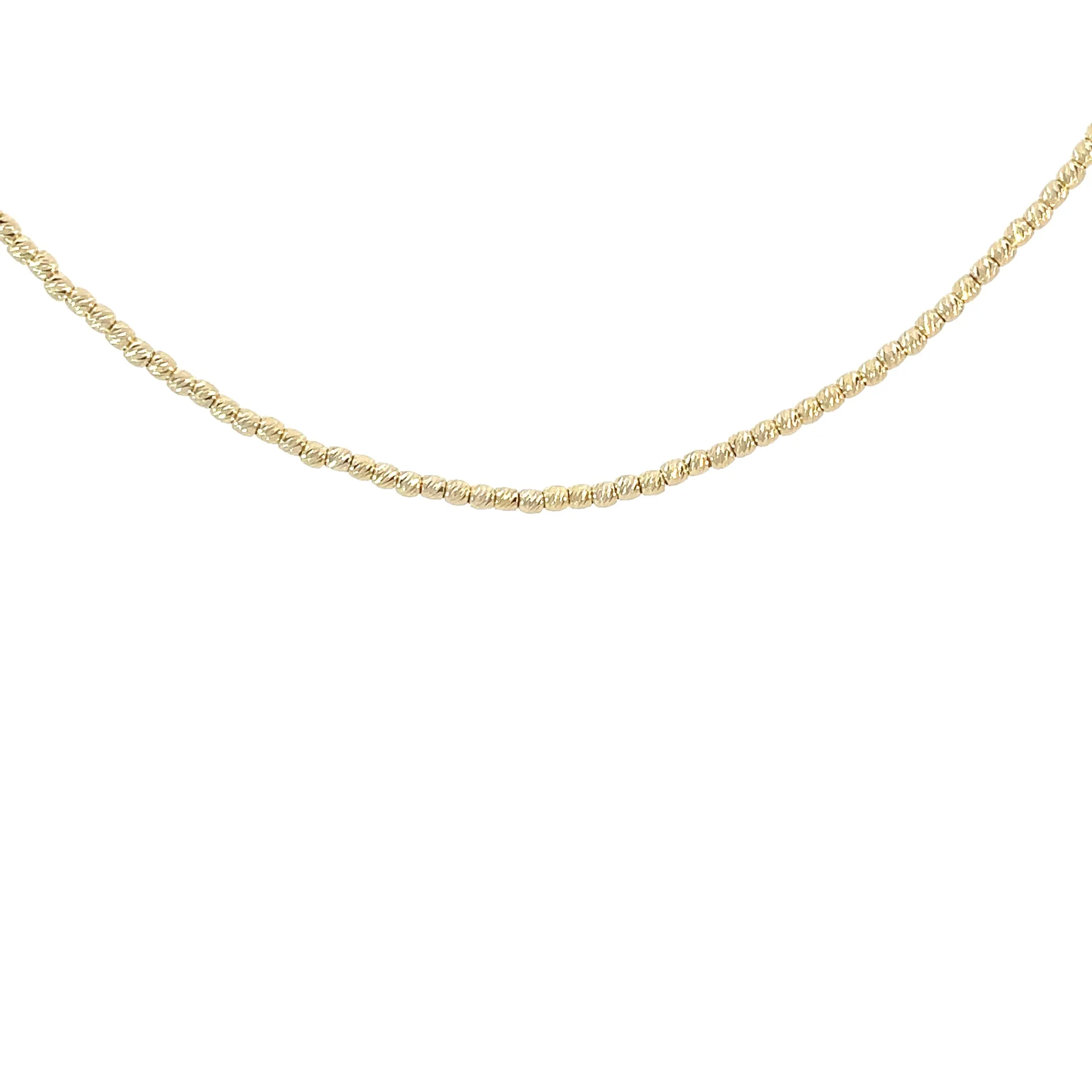 14 Karat Yellow Gold Beaded Choker Necklace