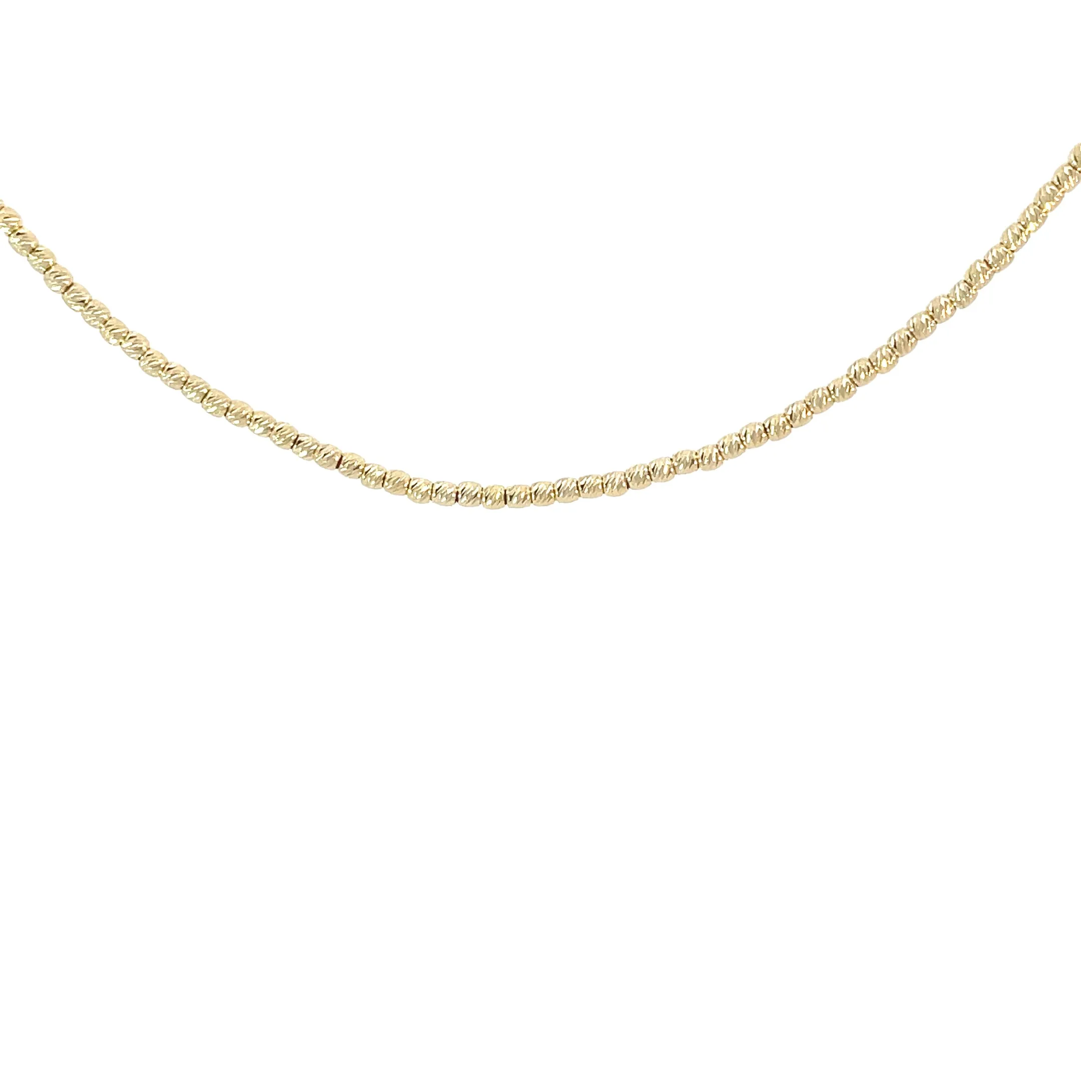 14 Karat Yellow Gold Beaded Choker Necklace