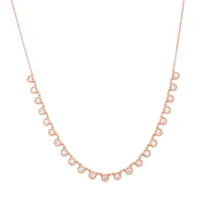 14K Rose Gold Diamond Choker Adjustable Necklace