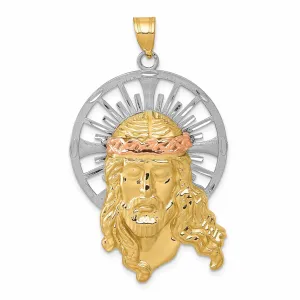 14K Tri Color Gold Christ Pendant