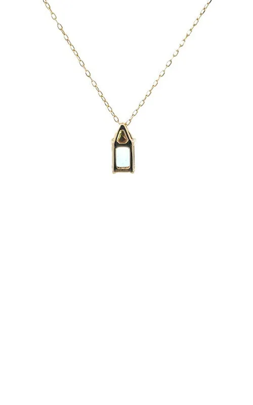 14K YELLOW GOLD AQUAMARINE PENDANT WITH DIAMOND   G14963