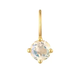 14K Yellow Gold Round Moonstone Solitaire Charm by Aurelie Gi