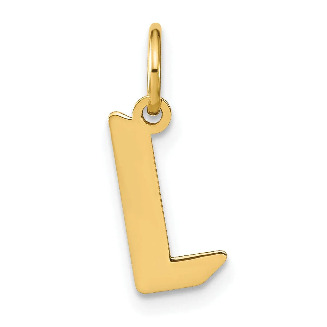 14K Yellow Gold Upper Case Letter L Initial Charm Pendant