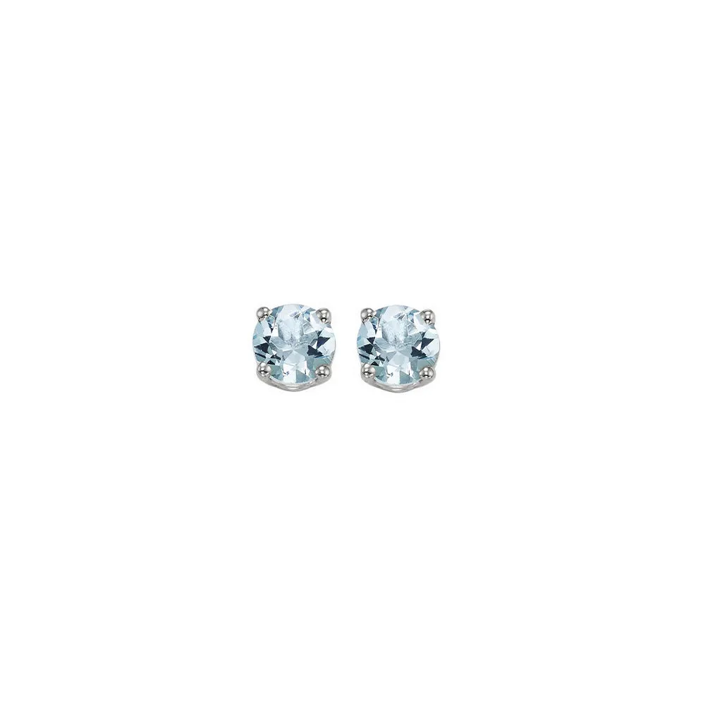 14KT WHITE GOLD AQUAMARINE (1/2 CTW) EARRING