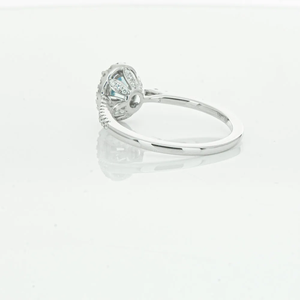 18ct White Gold .74ct Aquamarine & Diamond Mini Sierra Ring