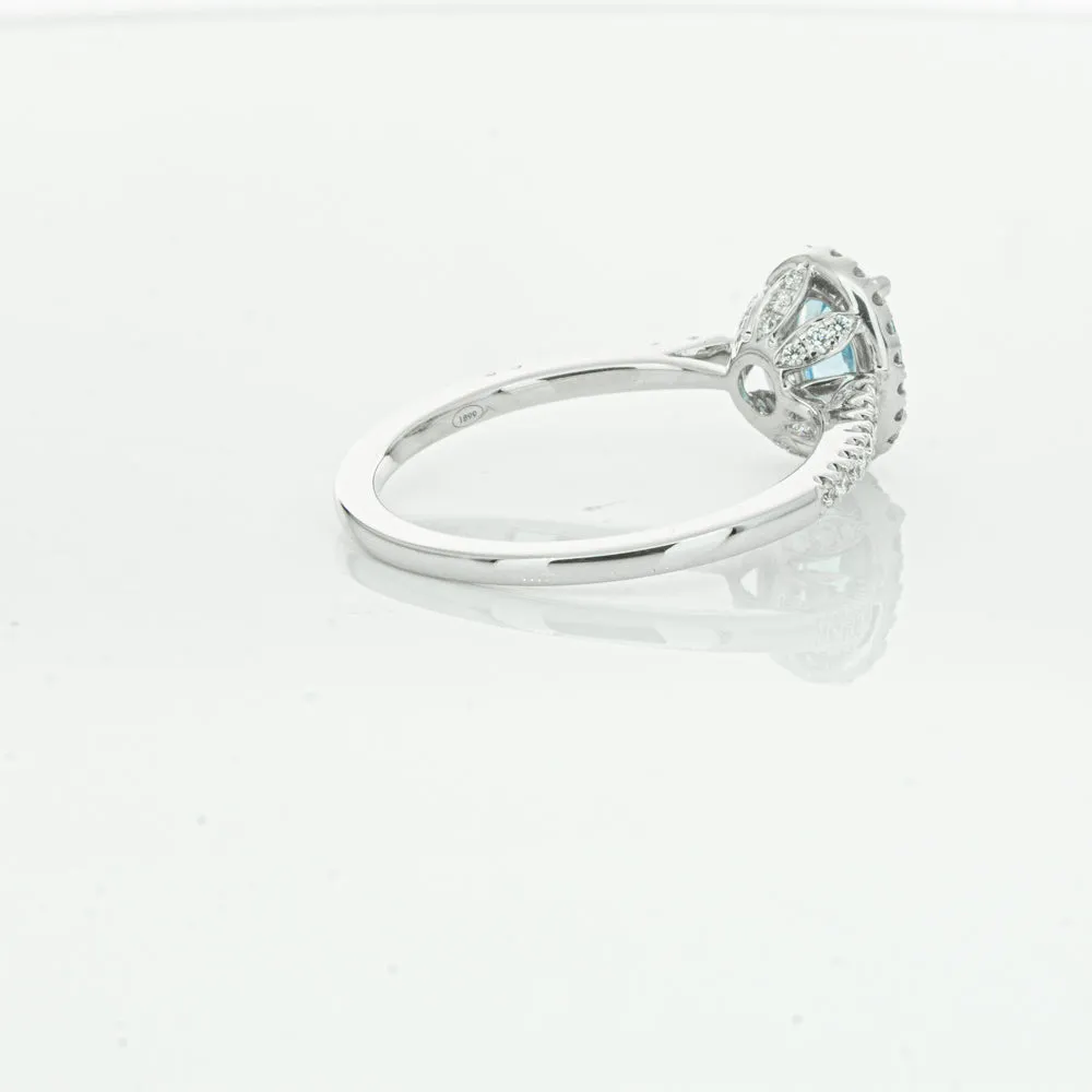 18ct White Gold .74ct Aquamarine & Diamond Mini Sierra Ring