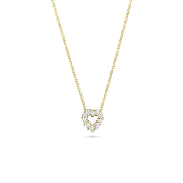 18K YELLOW GOLD TINY TREASURES RUBY AND DIAMOND REVERSIBLE HEART NECKLACE