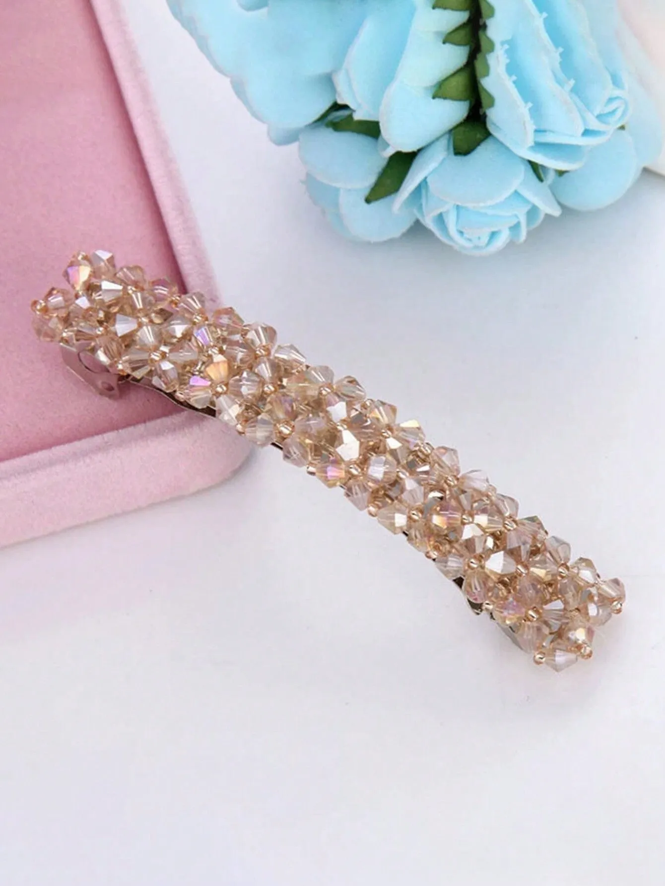 4pcs Crystal Decor Hair Clip for Women Barrette Styling Hair Accessories