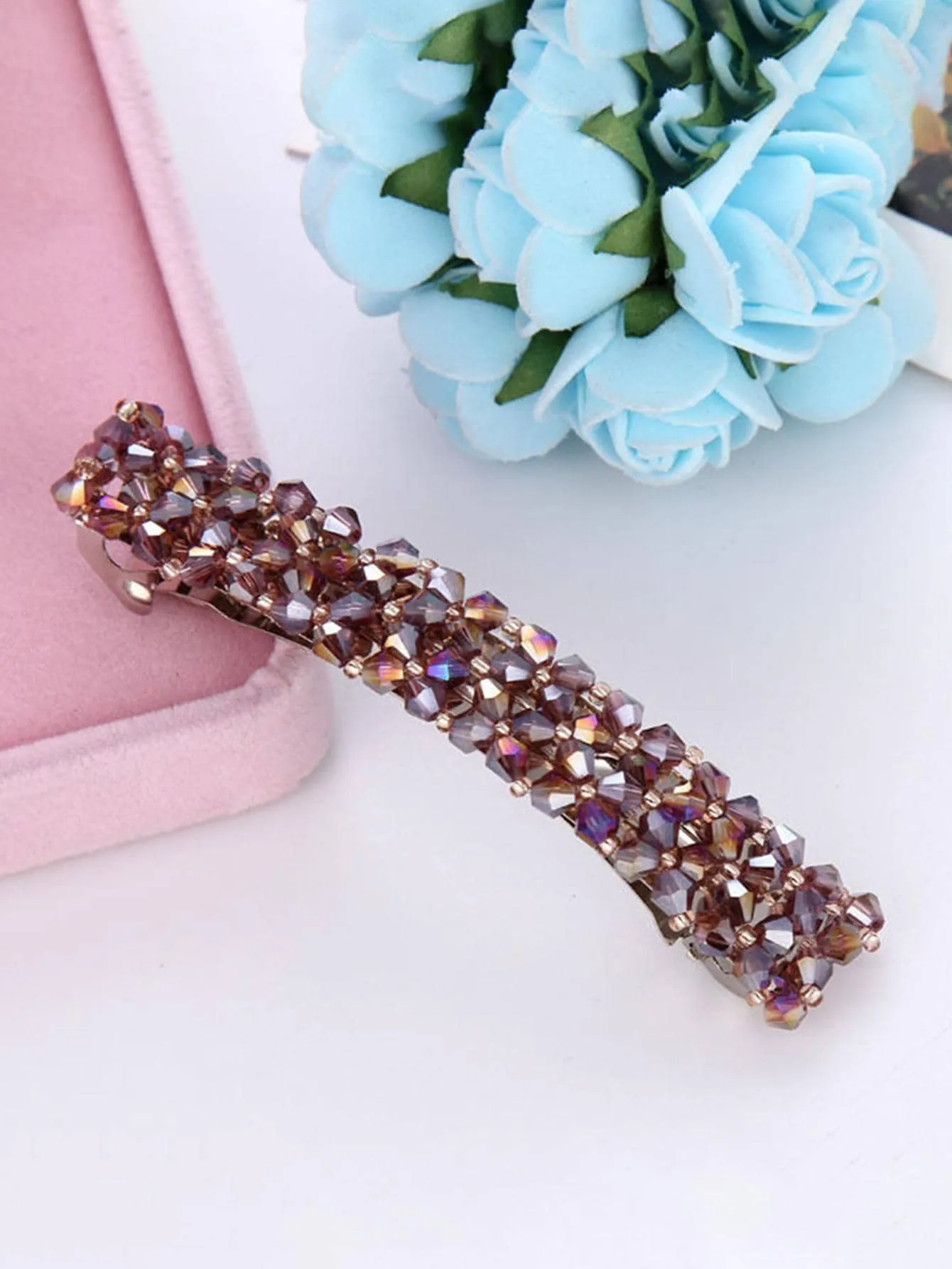 4pcs Crystal Decor Hair Clip for Women Barrette Styling Hair Accessories