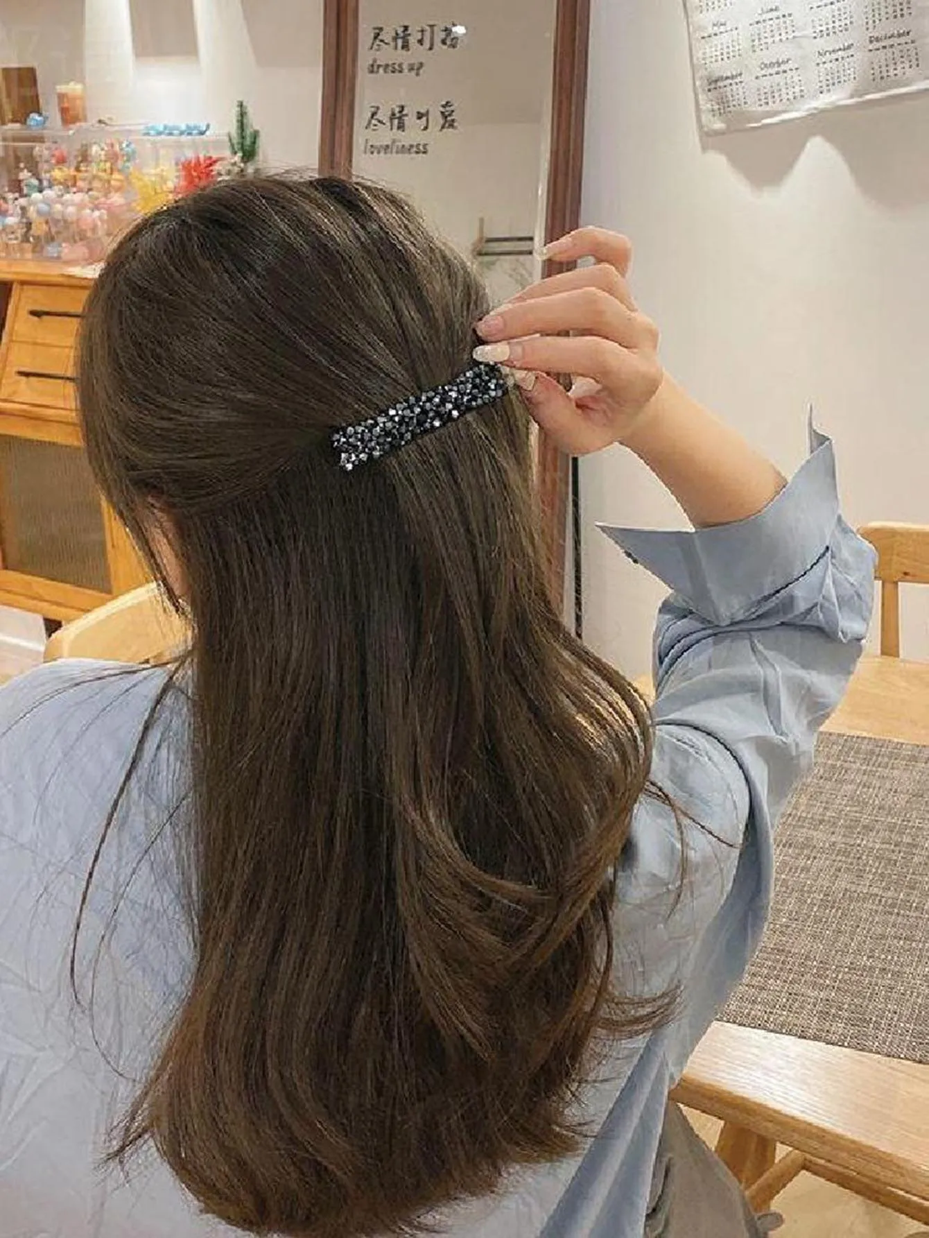 4pcs Crystal Decor Hair Clip for Women Barrette Styling Hair Accessories