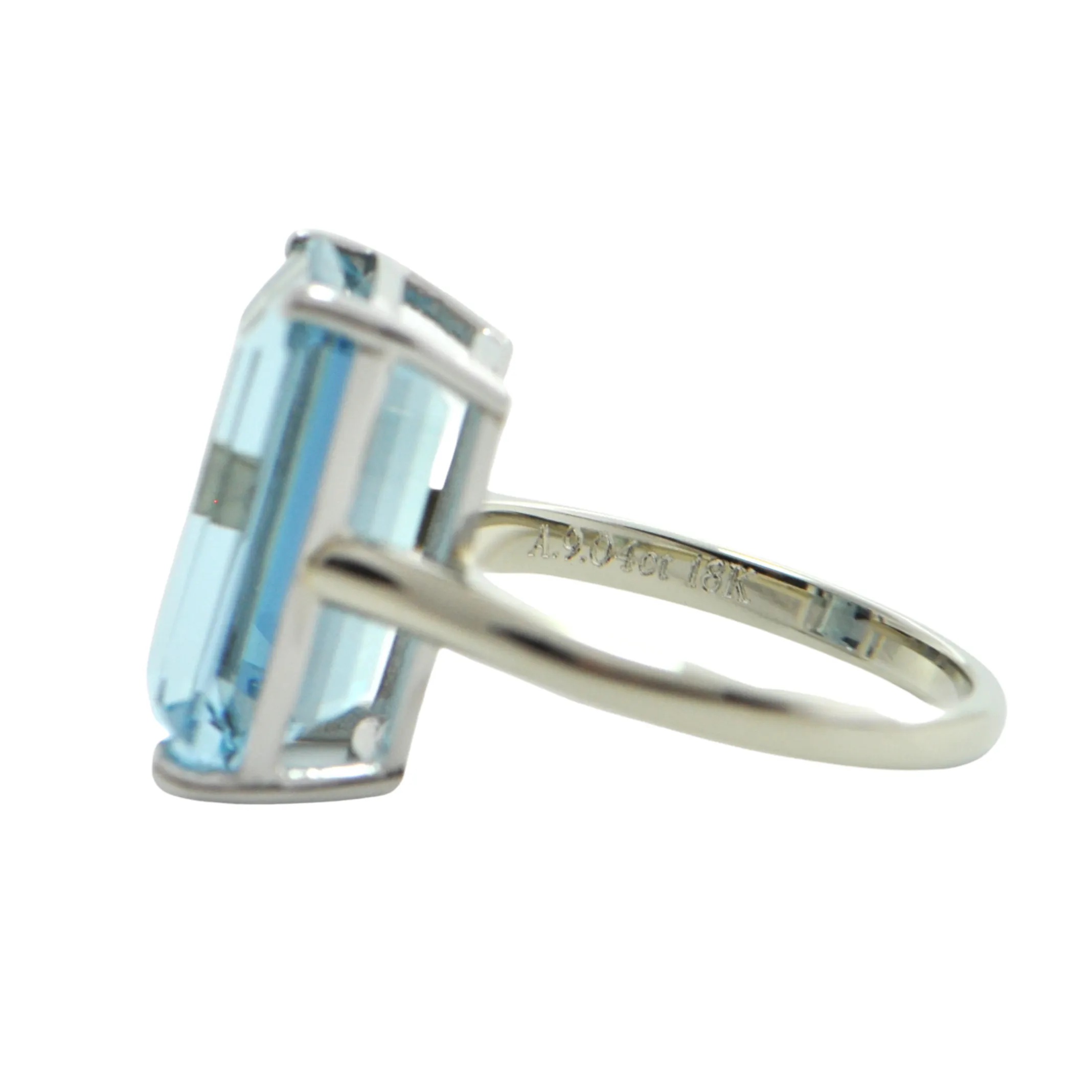 9.04CT Aquamarine 18K White Gold Ring