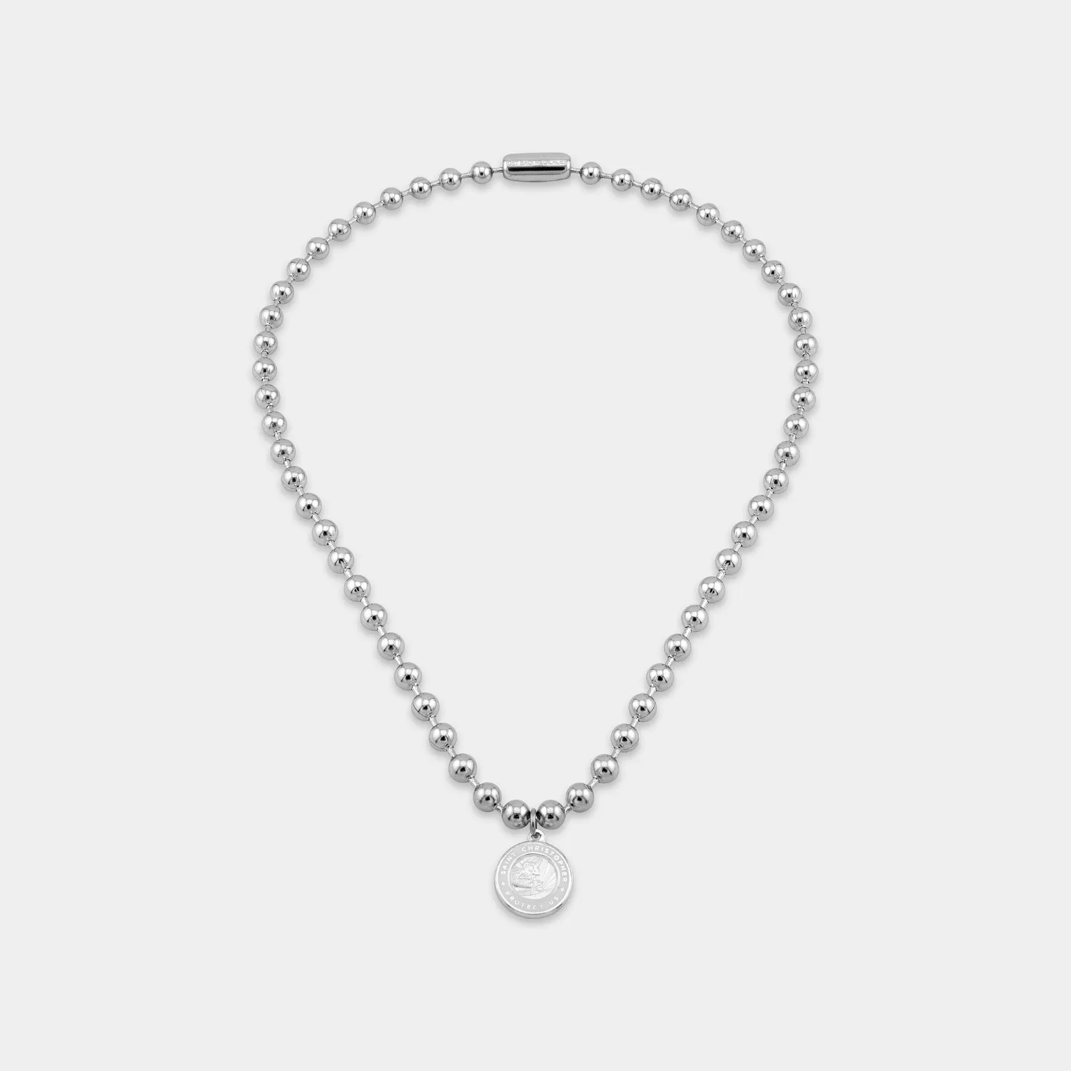 90's Chunky Ball Chain Choker - Silver / White