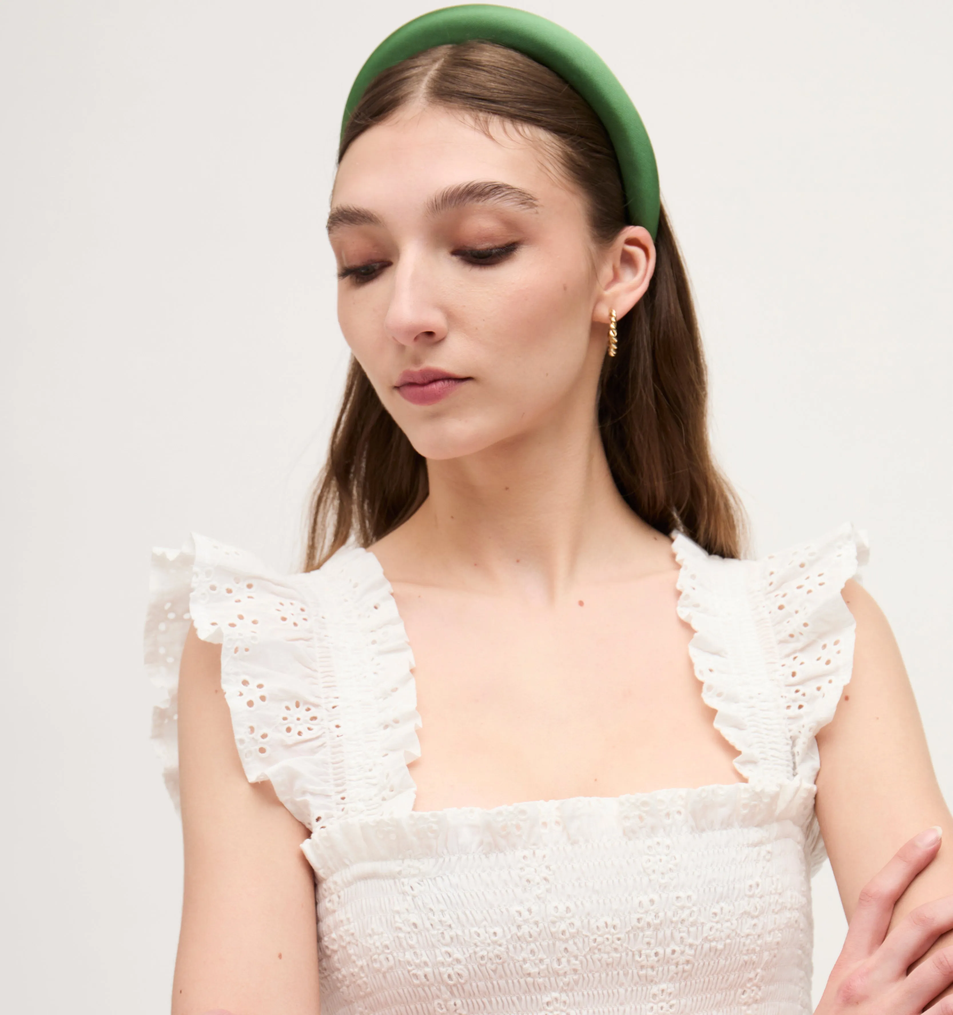 Alice Headband - Green Grosgrain