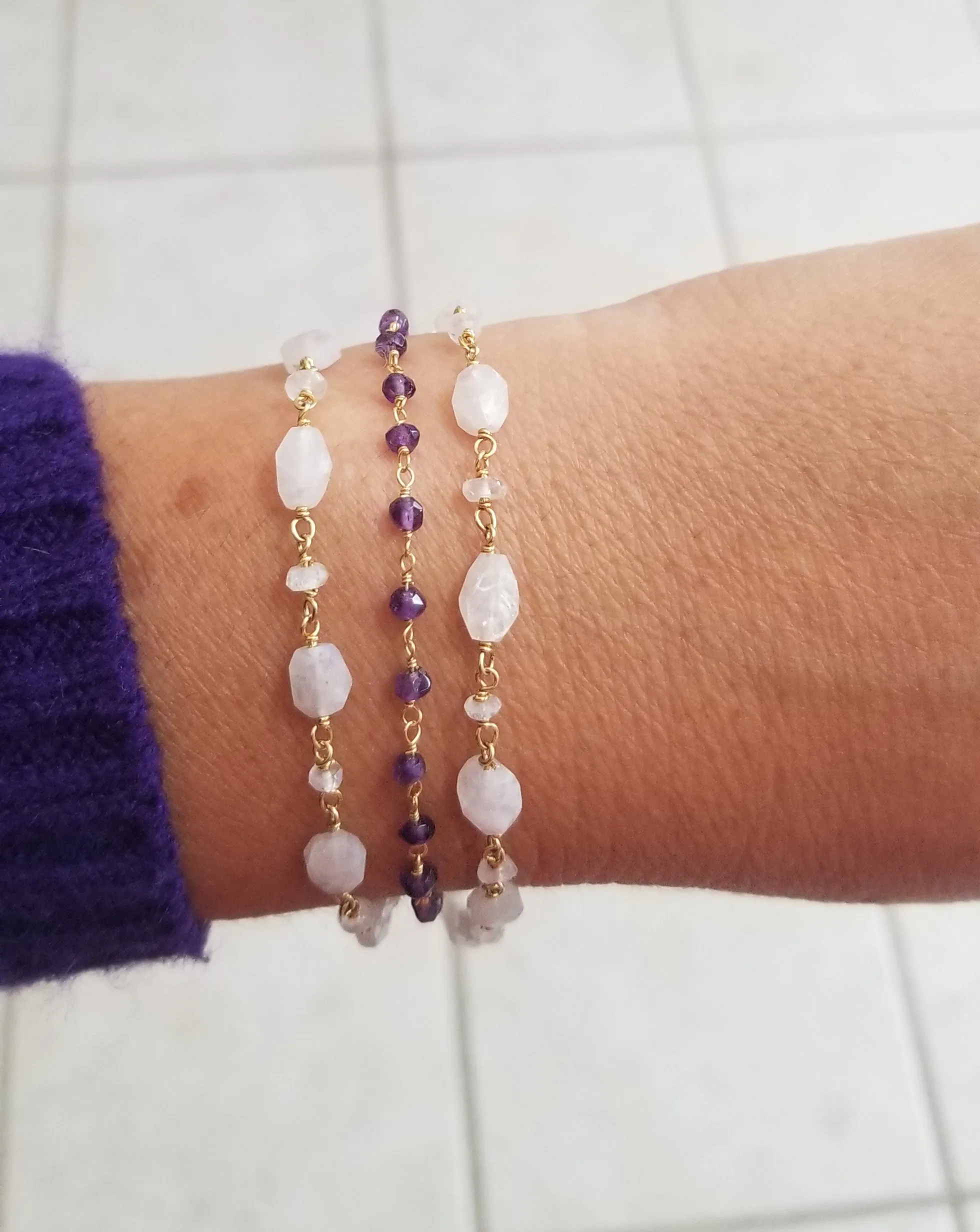 Amethyst Bracelet, Simple Everyday Bracelet