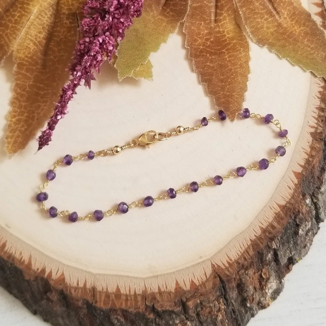 Amethyst Bracelet, Simple Everyday Bracelet