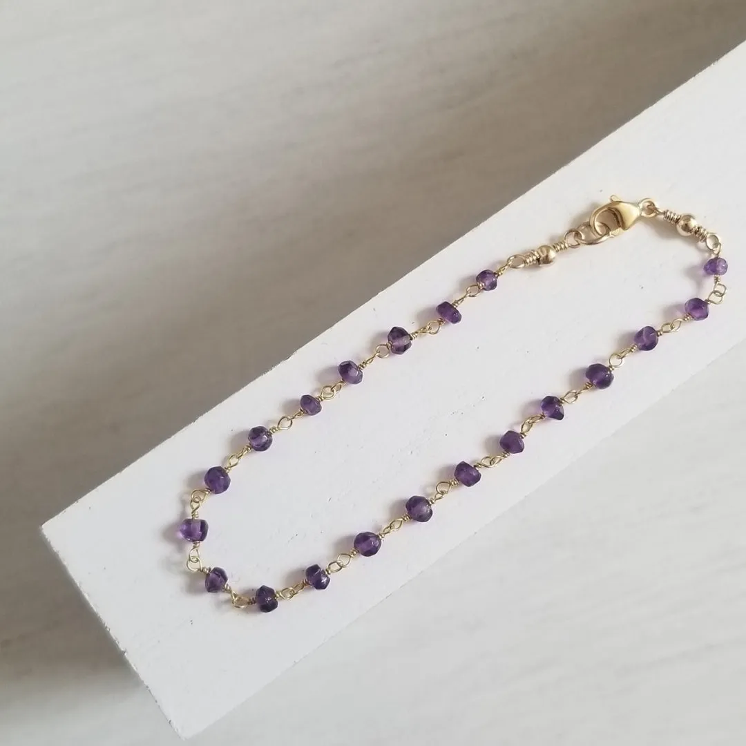 Amethyst Bracelet, Simple Everyday Bracelet