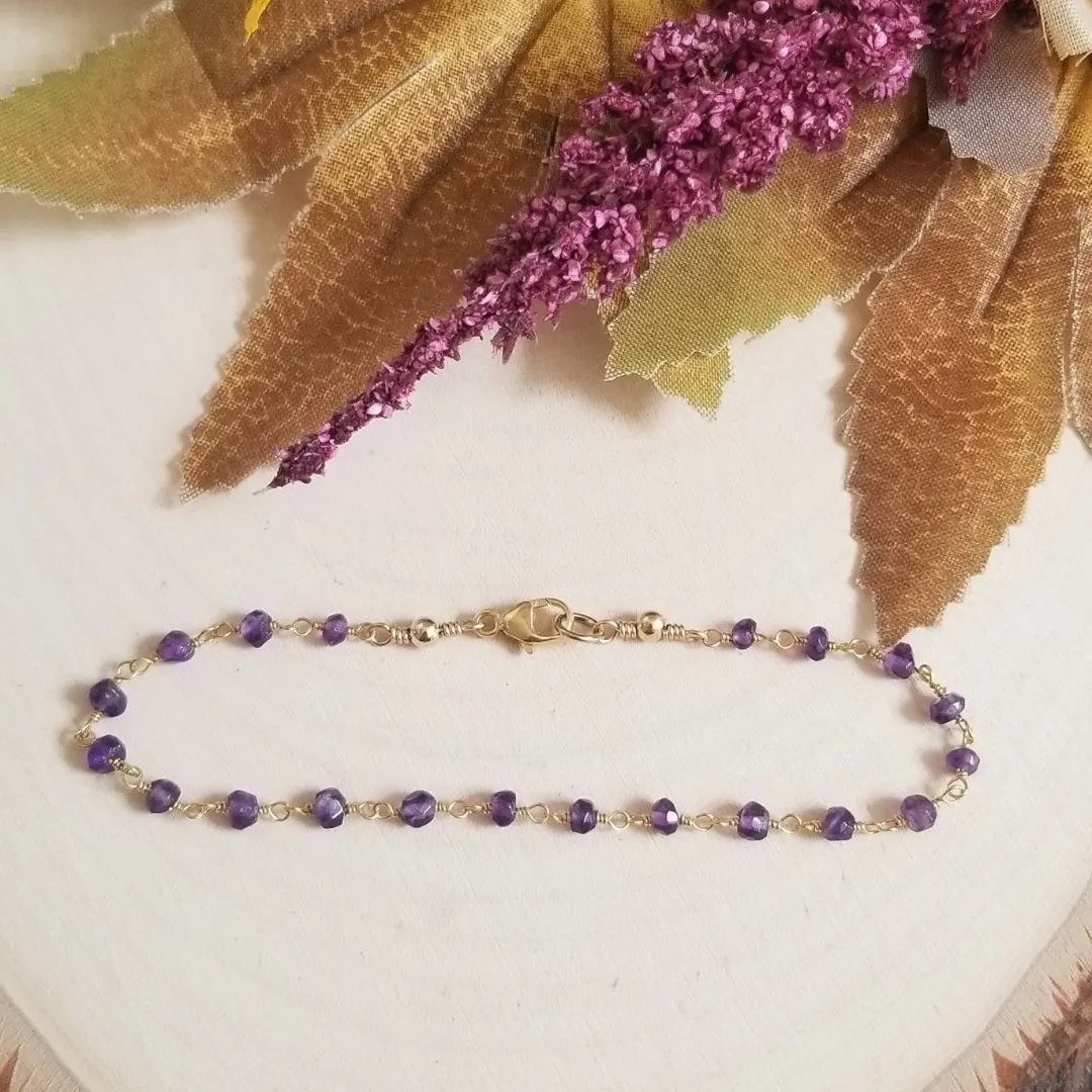 Amethyst Bracelet, Simple Everyday Bracelet