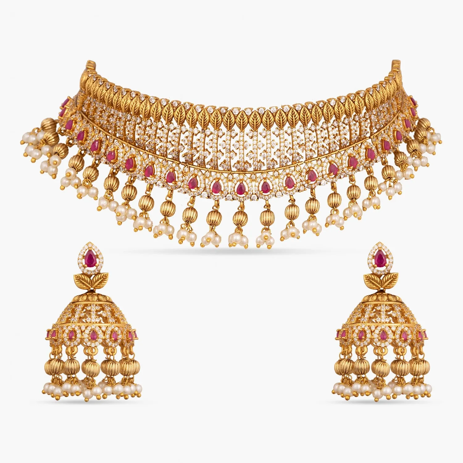 Anjla Antique CZ Choker Set