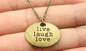 Antique Bronze Color Live Laugh Love/Live Your Dream Pendant Necklace