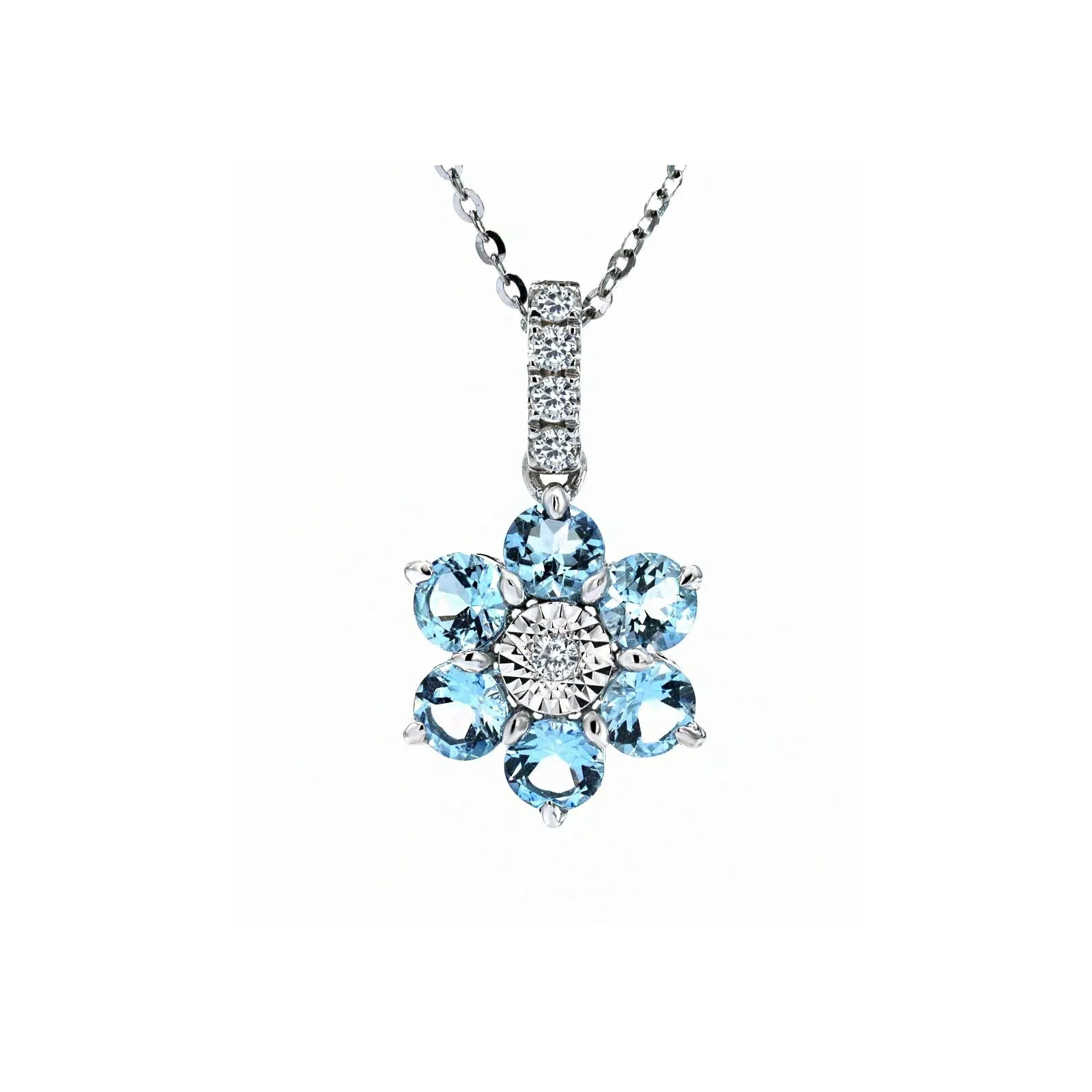 Aquamarine and Diamond Pendant