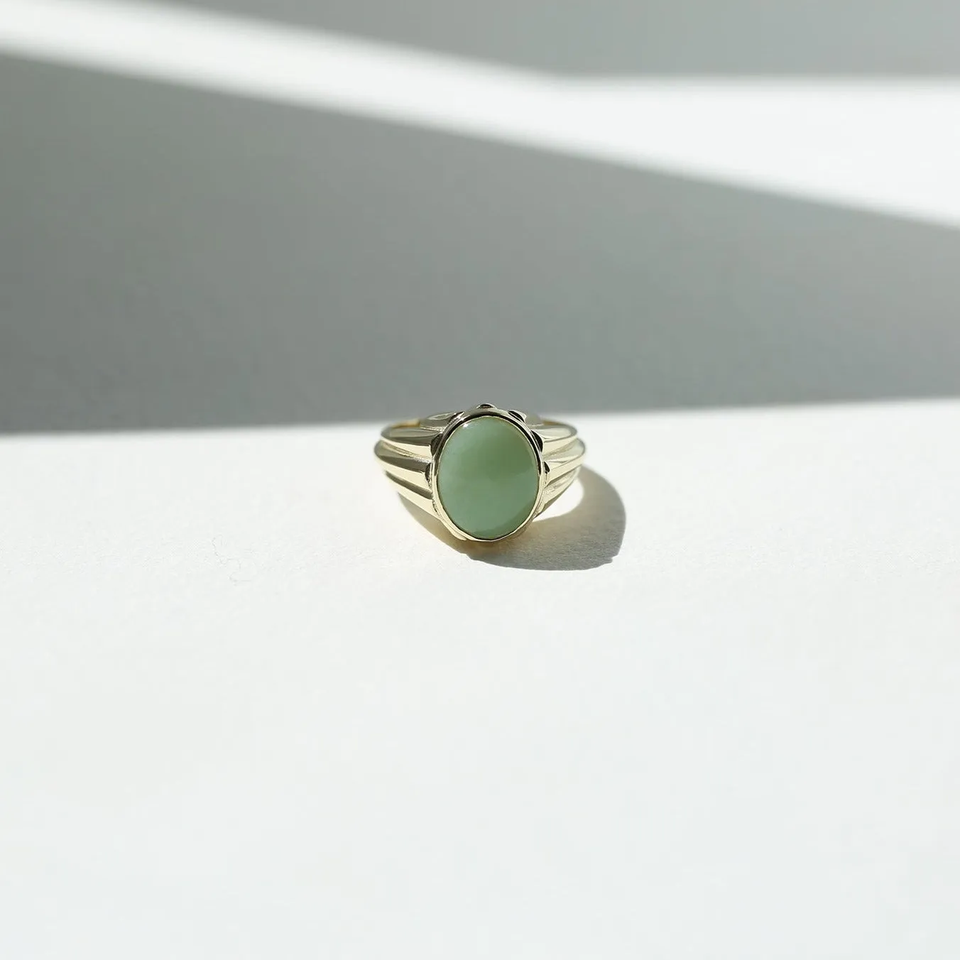 Aquamarine Column Ring - Vertical