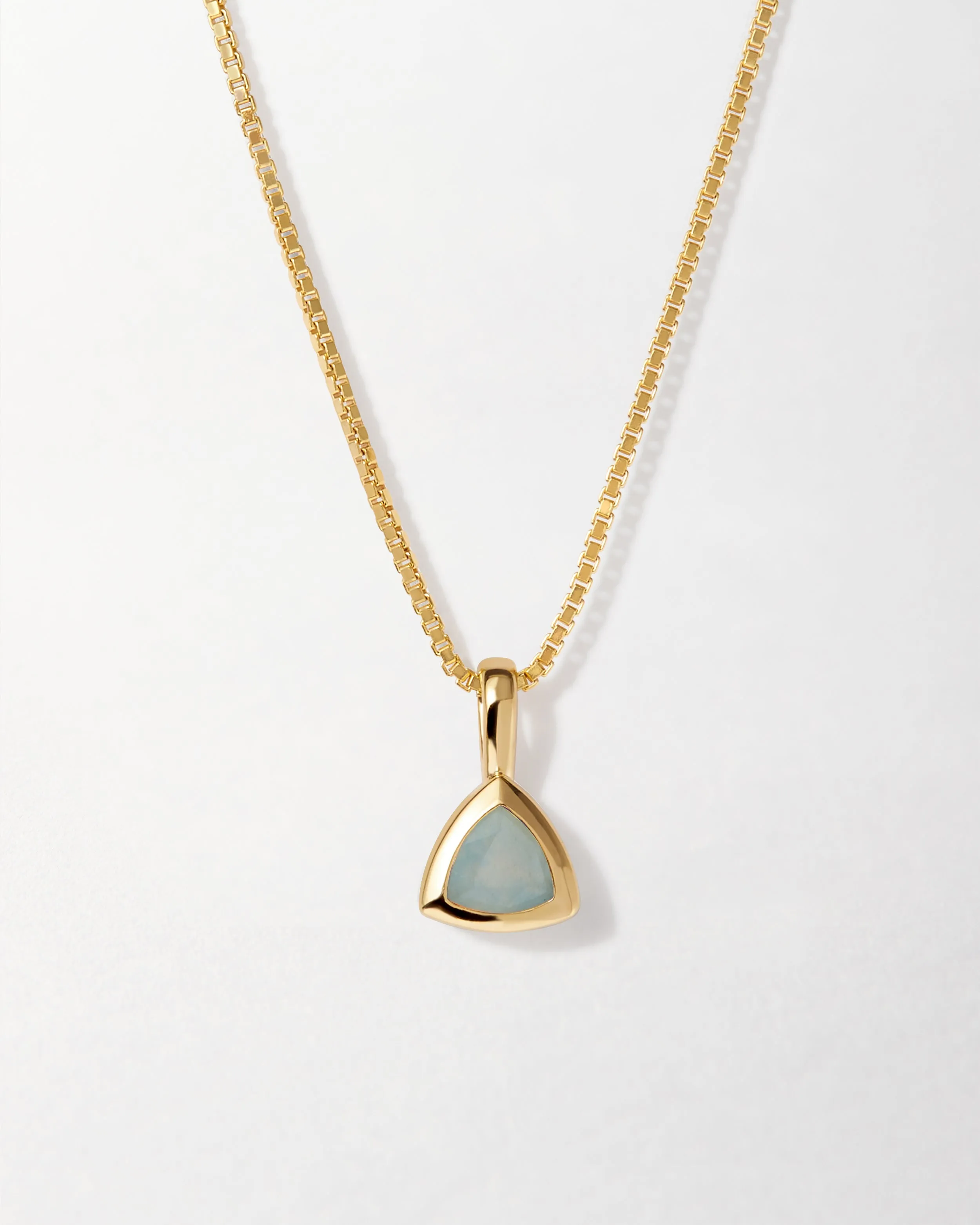 Aquamarine March Birthstone Necklace - Gold