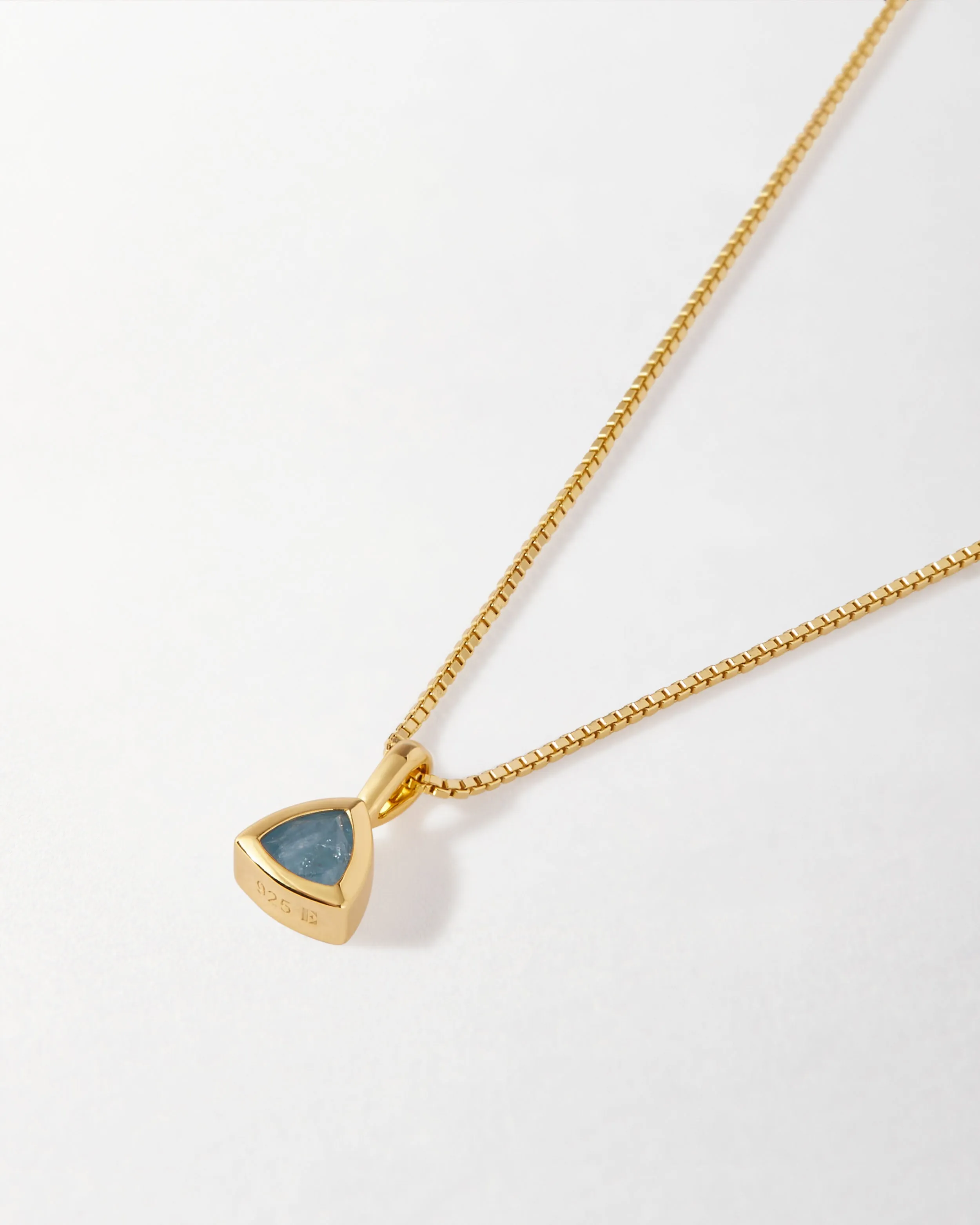 Aquamarine March Birthstone Necklace - Gold