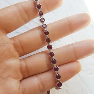 Arizona Anthill Garnet Gold Jewelry Bezel Tennis Bracelet