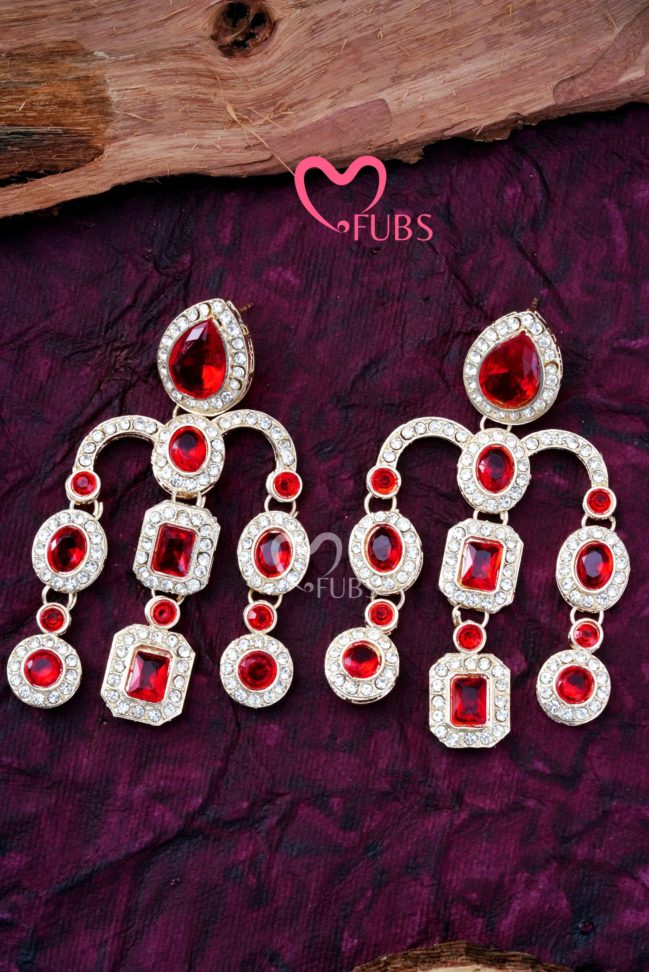 Auspicious Ruby Ratan  Danglers Earrings