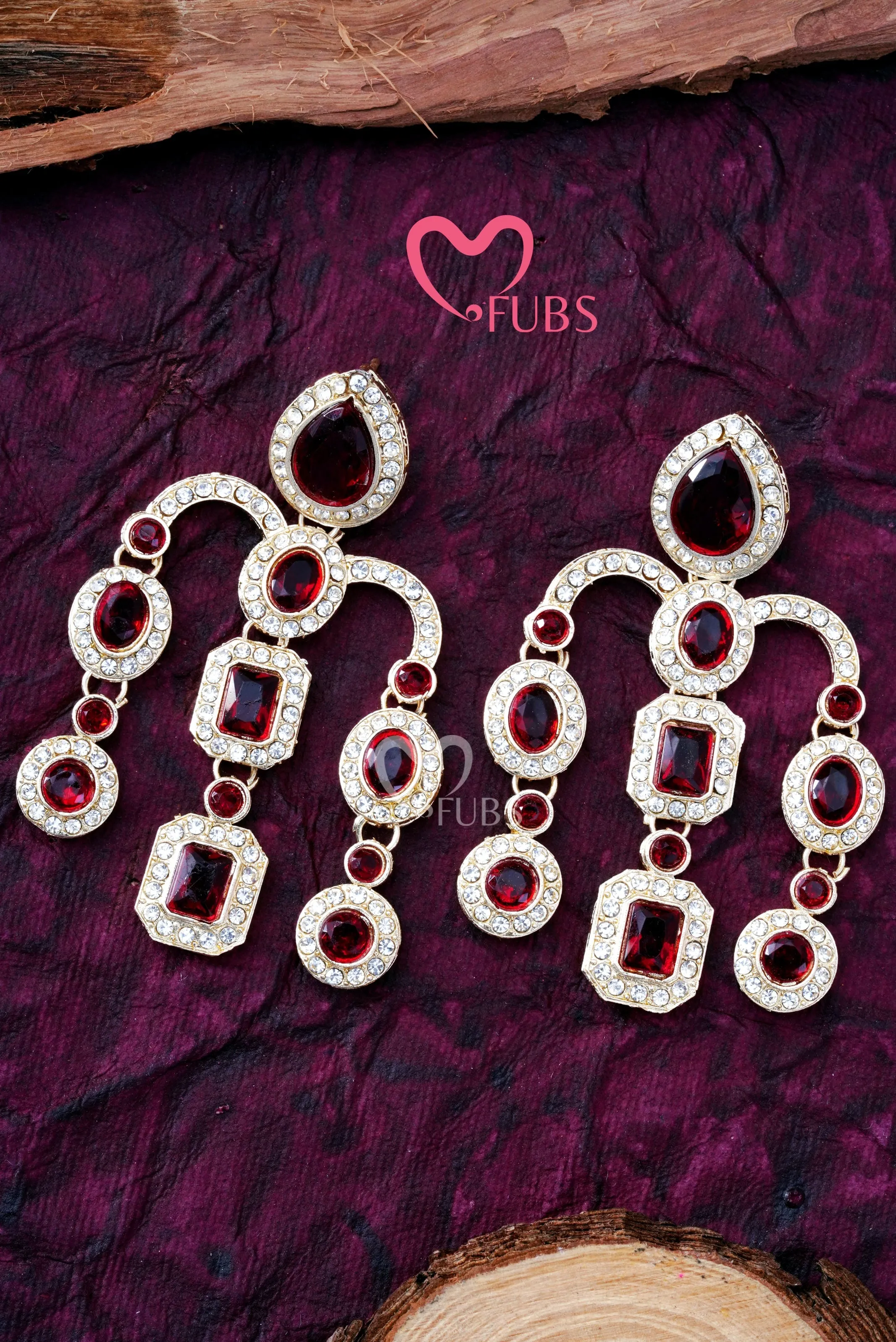 Auspicious Ruby Ratan  Danglers Earrings