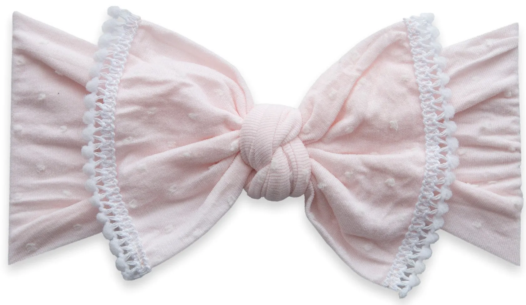 Baby Bling Peony Shabby Dot Mini Pom Trimmed Knot Headband