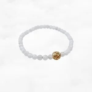 Beaded Moonstone Lotus Bracelet