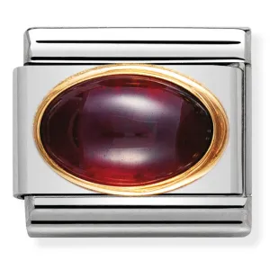 Birthstones - 1 Oval Garnet (January) Stone Gold Charm