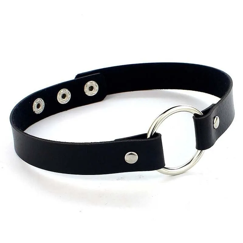 Black Leather Gothic Choker Collection