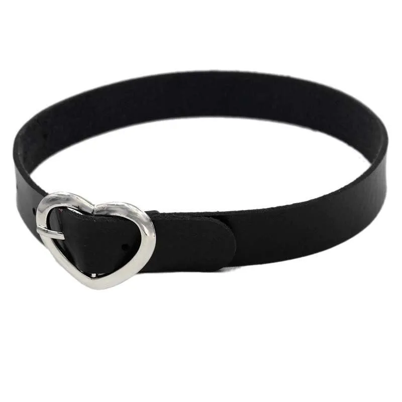 Black Leather Gothic Choker Collection