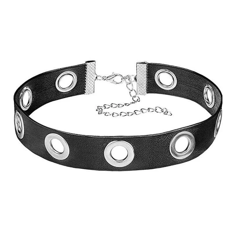 Black Leather Gothic Choker Collection