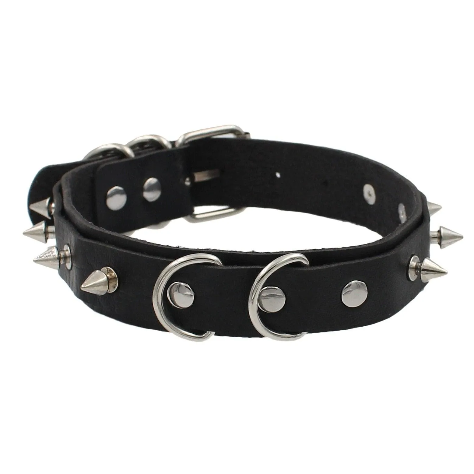 Black Leather Gothic Choker Collection