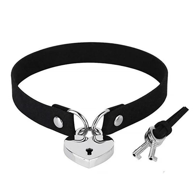 Black Leather Gothic Choker Collection