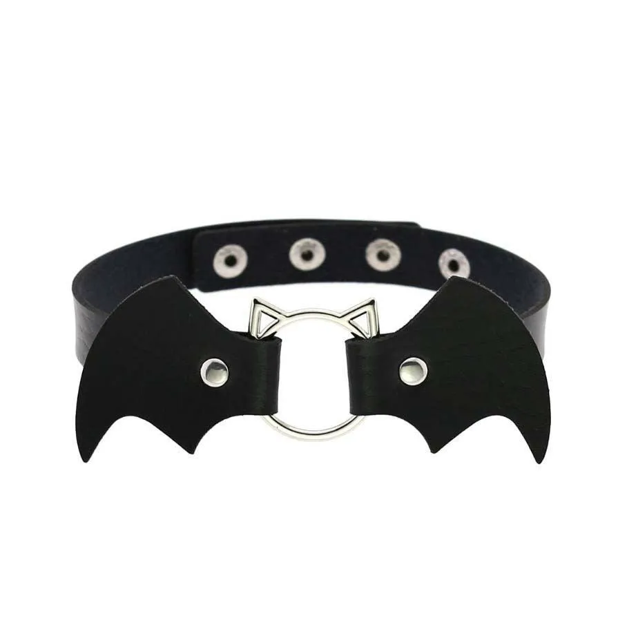 Black Leather Gothic Choker Collection