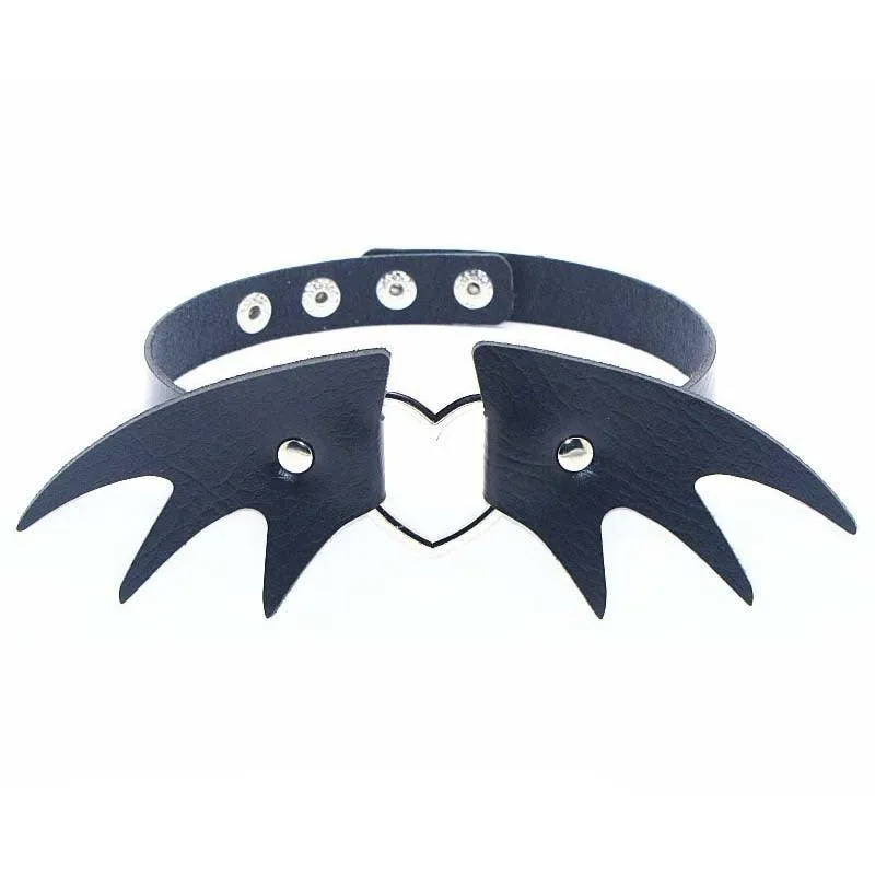 Black Leather Gothic Choker Collection