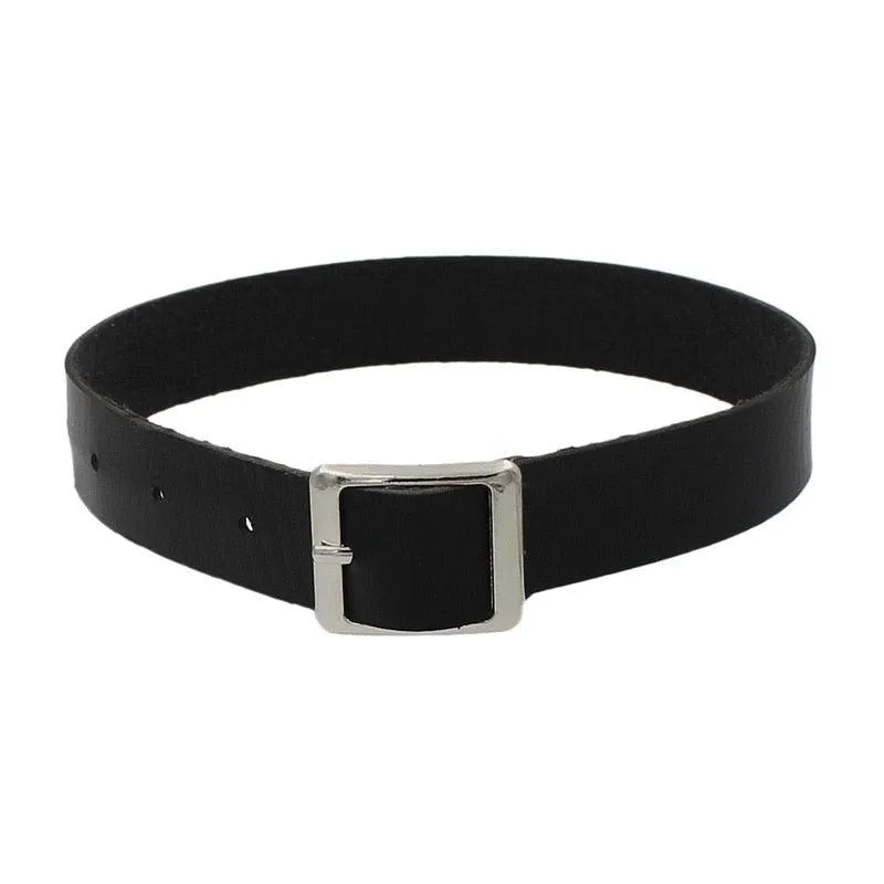 Black Leather Gothic Choker Collection