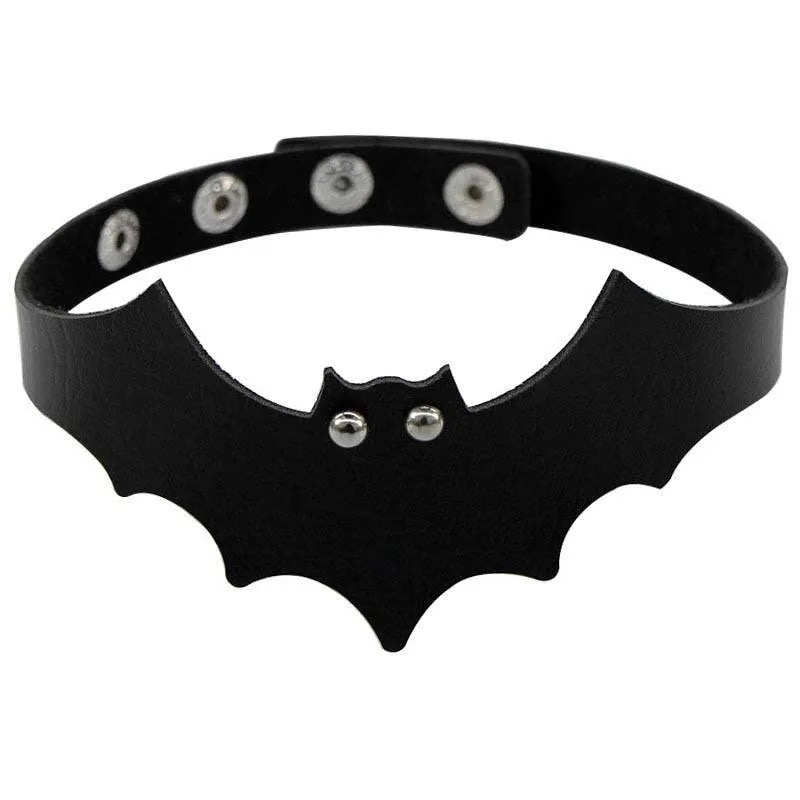 Black Leather Gothic Choker Collection