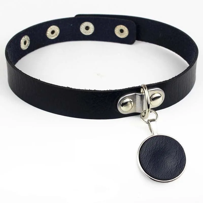 Black Leather Gothic Choker Collection