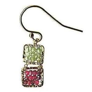 Box Earrings 4243 B with Green Kyanite and Ruby by Michelle Pressler Jewelry