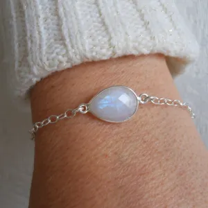 Bridesmaid Bracelet, Sterling Silver Moonstone Bracelet, Thank You Gift Bridesmaid