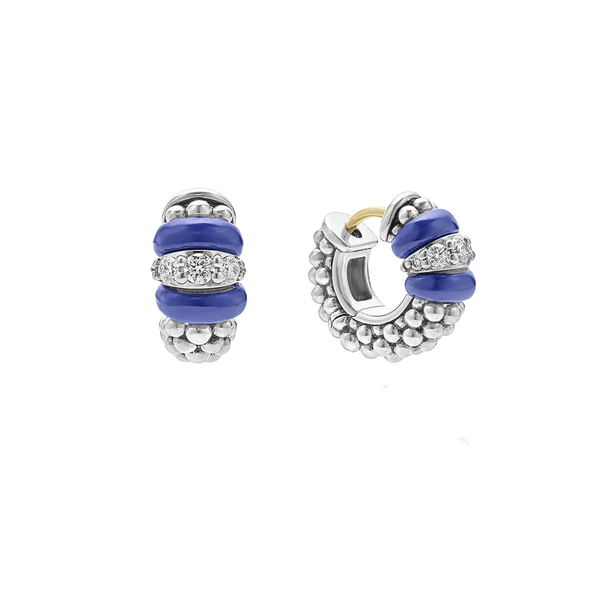 Ceramic Diamond Huggie Earrings