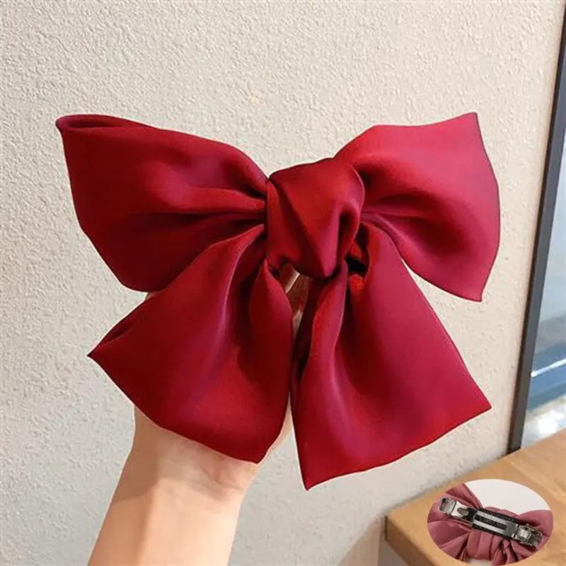 Classy Velvet Ribbon Bowknot Barrette Hair Clips